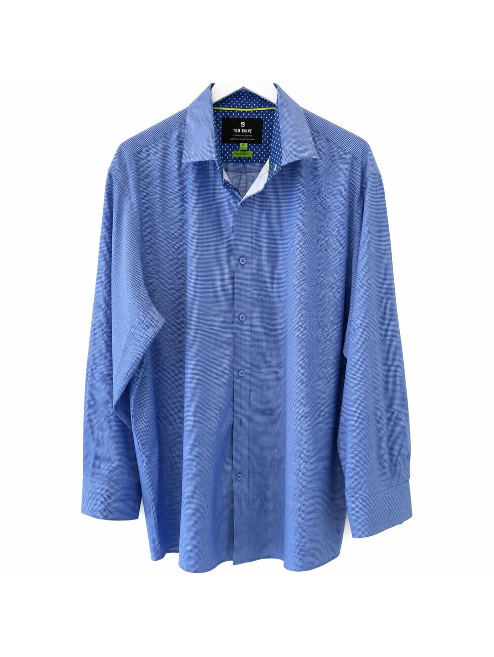 Tom Baine Performance Collection Men's Blue Dress Shirt XL Regular Fit